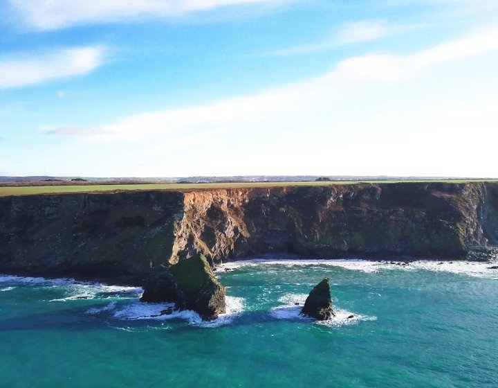 Cornish sea and cliffs